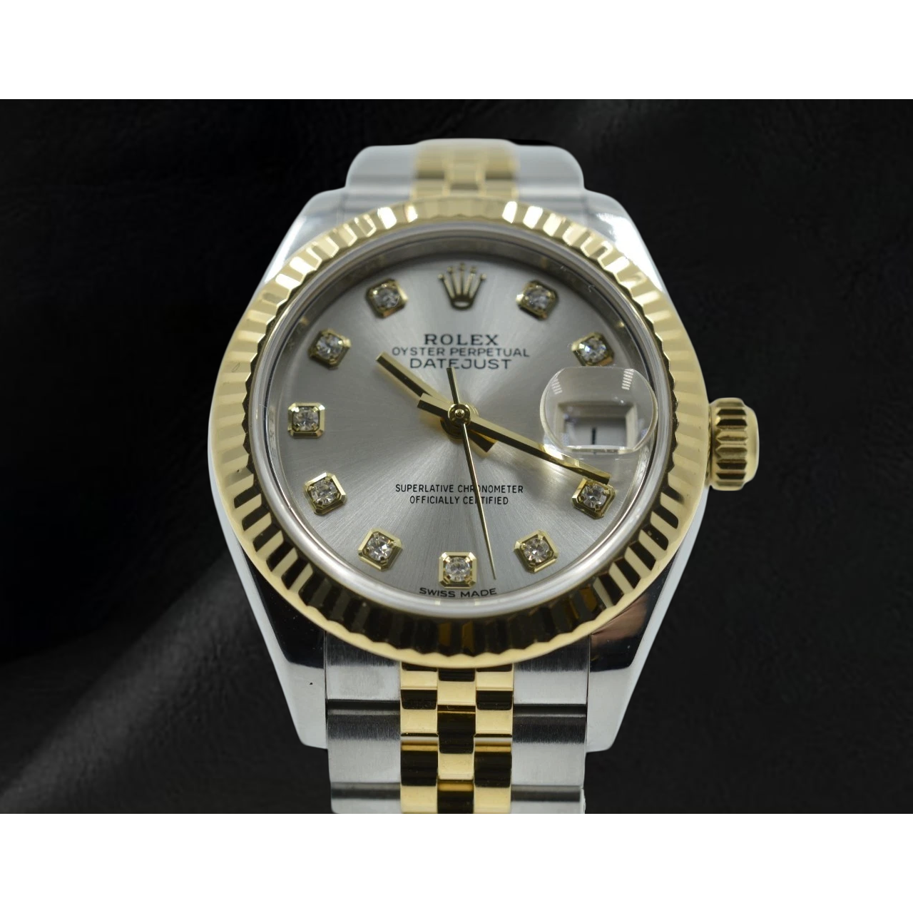 Rolex Lady Datejust 28mm 279173 Silber Diamantzifferblatt Uhr Bicolor