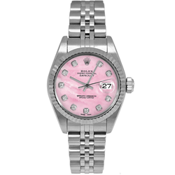 Rolex Lady Datejust Jahr 2004 26 mm rosa Perlmutt Edelstahluhr 79174