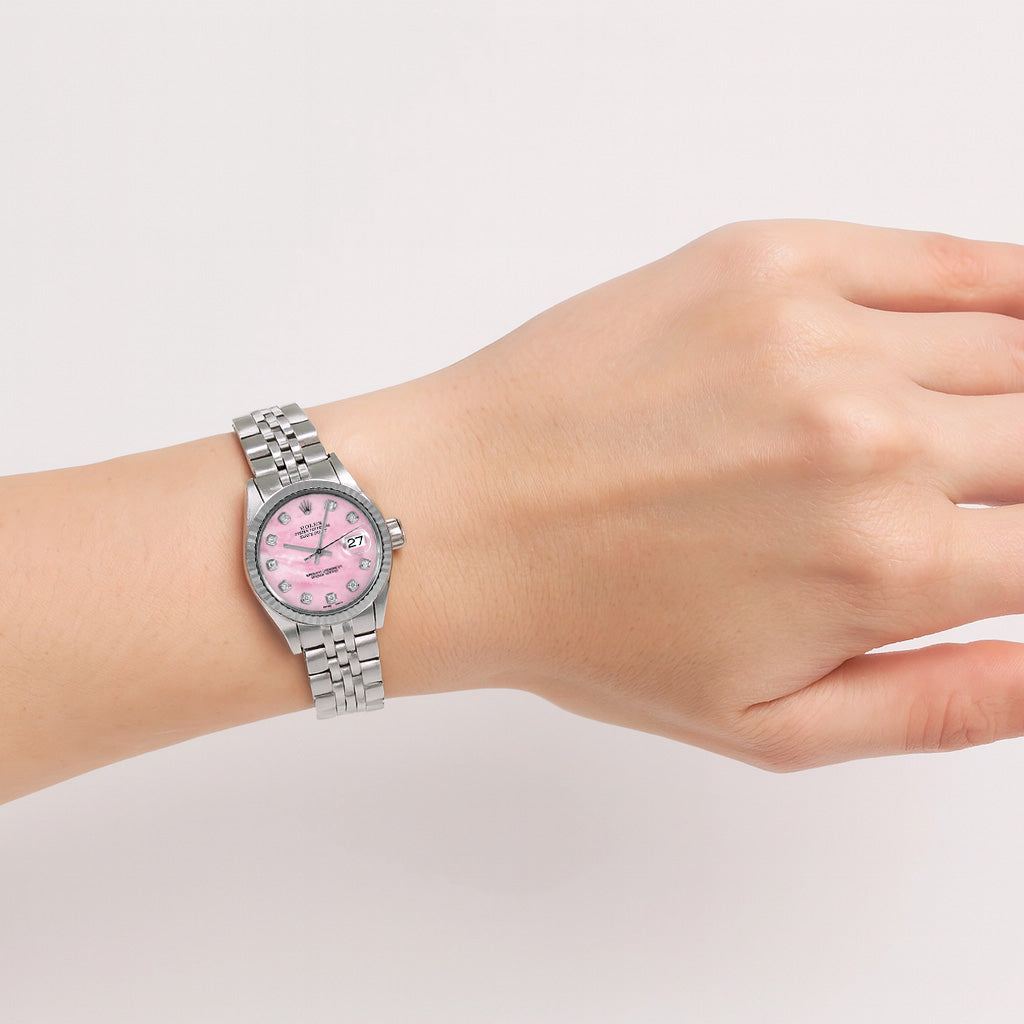 Rolex Lady Datejust Jahr 2004 26 mm rosa Perlmutt Edelstahluhr 79174 P1