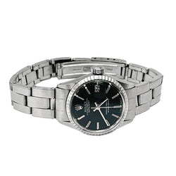 Rolex Lady Datejust schwarzes Zifferblatt mit 26-mm-Edelstahluhr