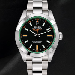 Rolex Milgauss 40 mm 116400V Uhr aus Edelstahl mit schwarzem Zifferblatt