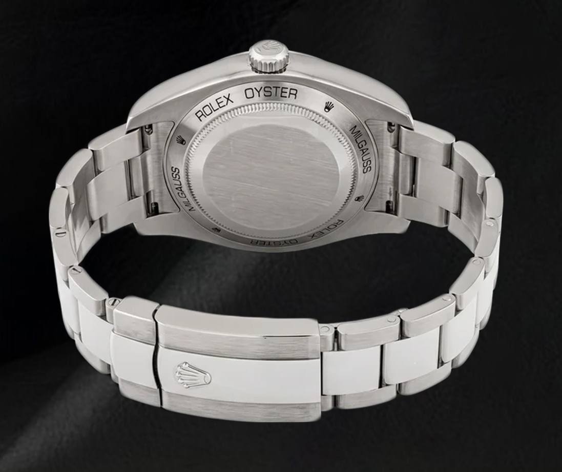 Rolex Milgauss 40 mm 116400V Uhr aus Edelstahl mit schwarzem Zifferblatt