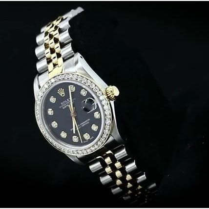 schwarzes Diamant-Zifferblatt Rolex