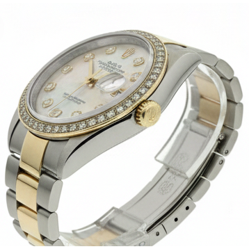 Südseeperle Rolex -Karat Two Tone Gold – Seitenansicht