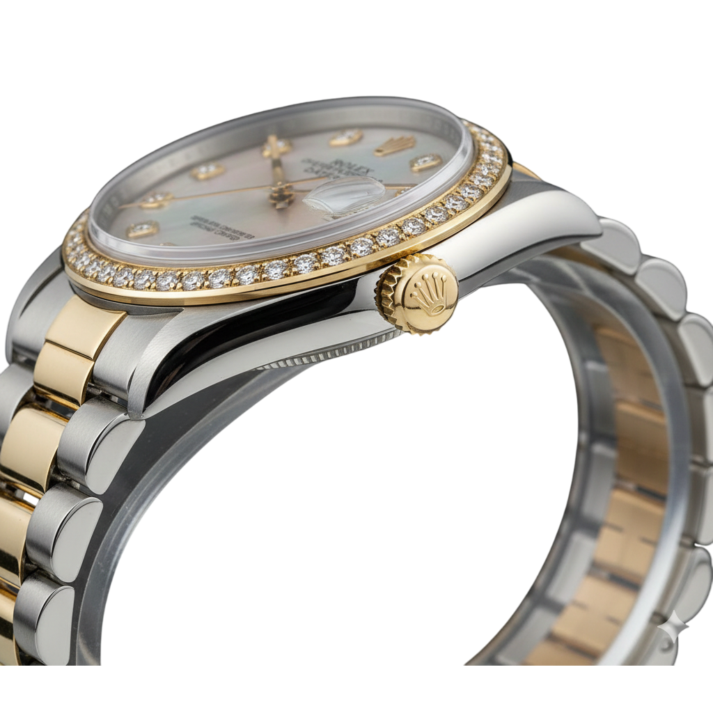 Naturreiner Südseeperle Rolex – Profilansicht