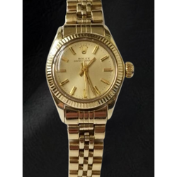 Rolex Oyster Perpetual 24 mm Champagner-Stab-Zifferblatt Gelbgold-Uhr