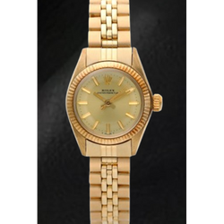 Rolex Oyster Perpetual 24 mm Champagner Stabzifferblatt Gelbgolduhr