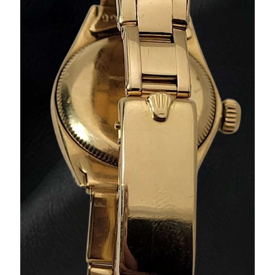 Rolex Oyster Perpetual 24 mm Champagner Stabzifferblatt Uhr Gelbgold Oyster Armband