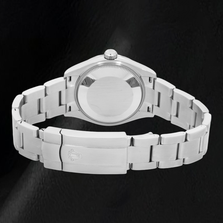 Rolex Oyster Perpetual 277200 31 mm Uhr aus Edelstahl mit blauem Zifferblatt mit Stabindizes