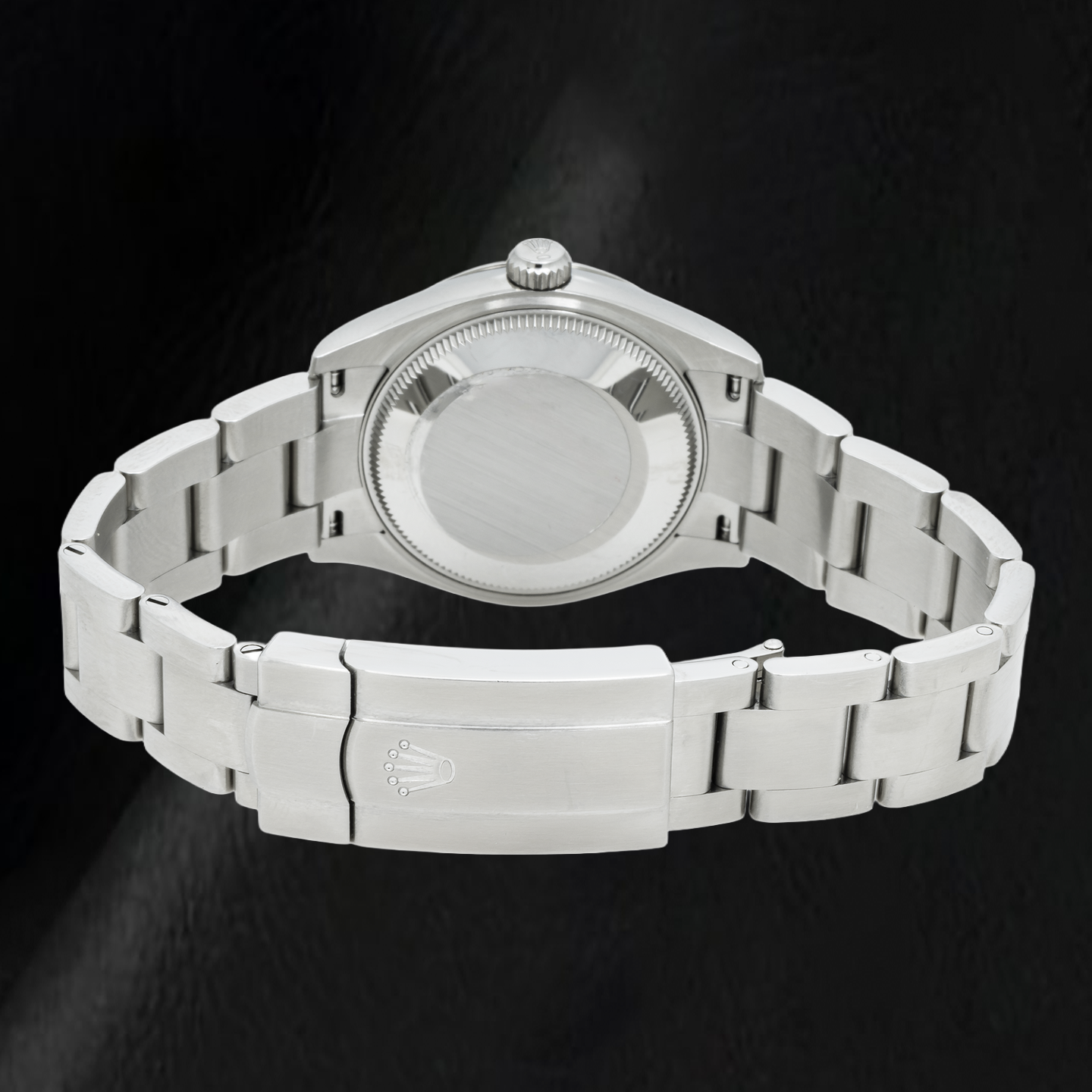 Rolex Oyster Perpetual 277200 31 mm Uhr aus Edelstahl mit grünem Zifferblatt und glatter Lünette