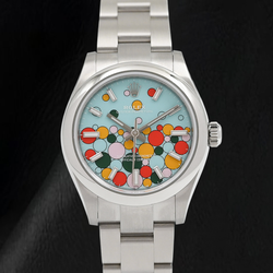 Rolex Oyster Perpetual 277200 31 mm Edelstahl Armbanduhr Türkis Celebration Zifferblatt mit Stabindizes