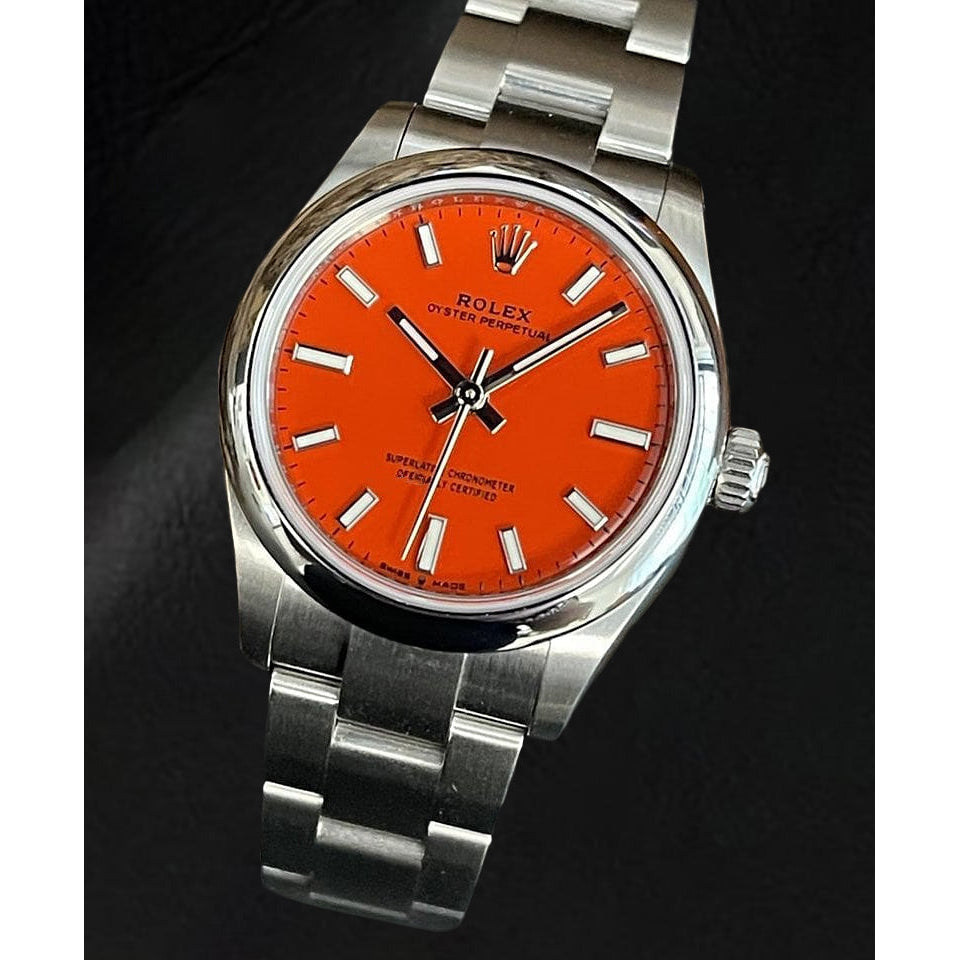 Rolex Oyster Perpetual 31 Rot leuchtende