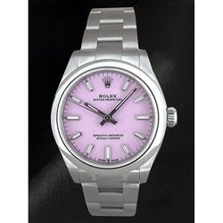 Rolex Oyster Perpetual 31 mm rosafarbene Süßigkeiten-Zifferblatt-Edelstahluhr