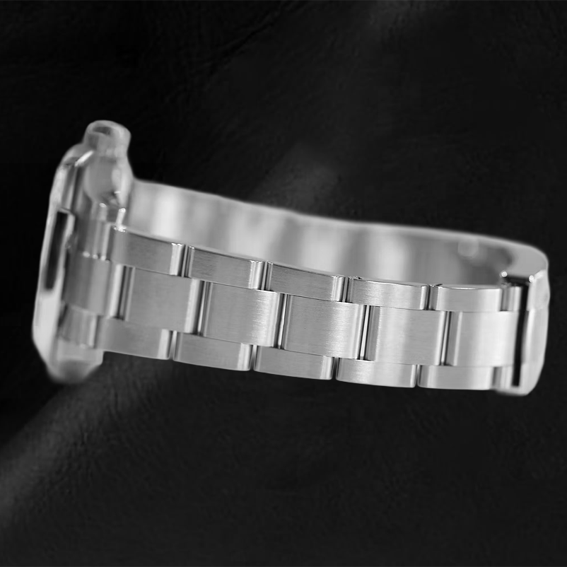 Rolex Oyster Perpetual Korallenrote Stahluhr mit leuchtendem Zifferblatt