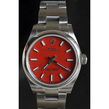 Rolex Oyster Perpetual Korallenrote Stahluhr