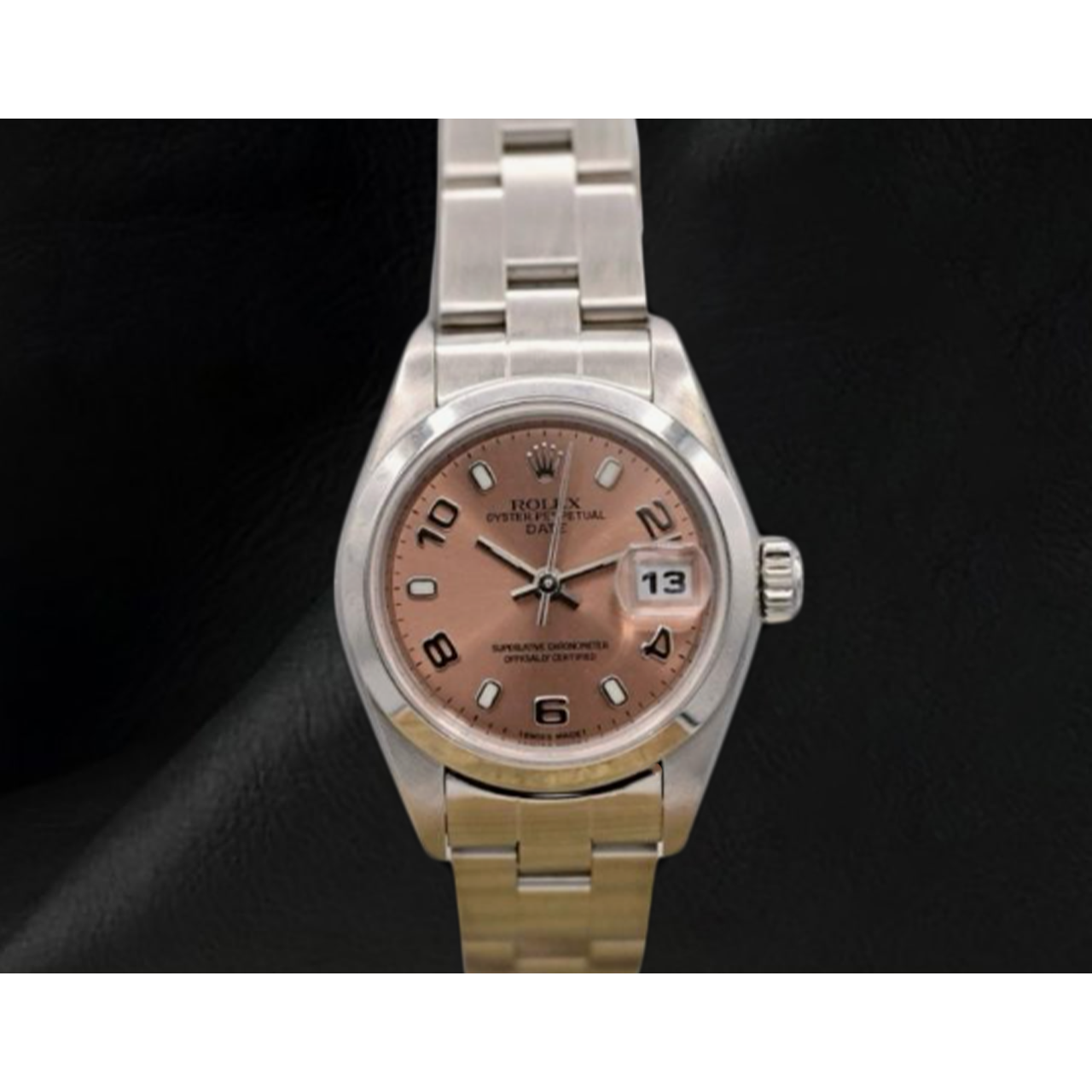 Rolex Oyster Perpetual Damenuhr 26 mm Jahr 2002 Rosa Arabisches Zifferblatt