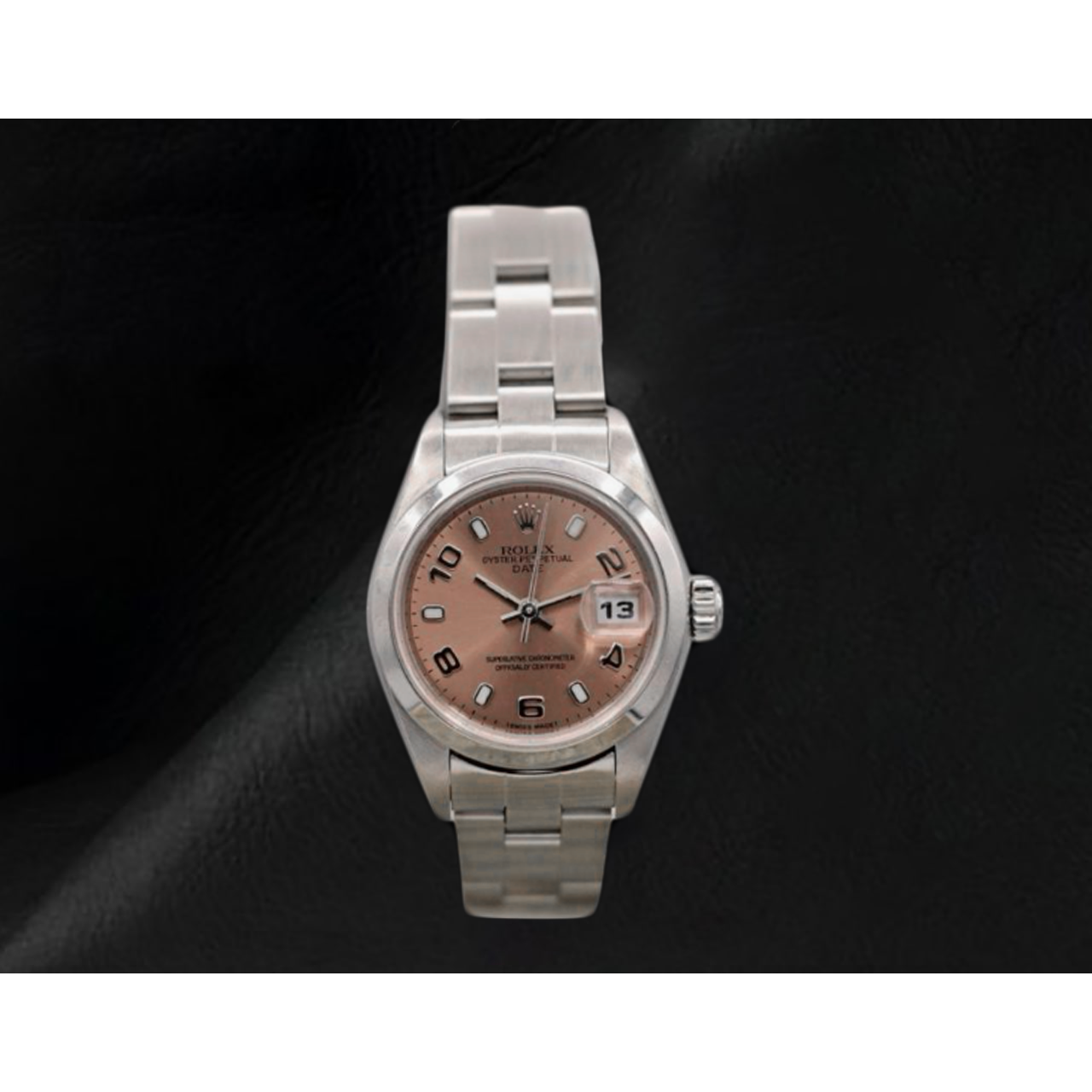Rolex Oyster Perpetual Damenuhr 26 mm Jahr 2002 Rosa Arabisches Zifferblatt