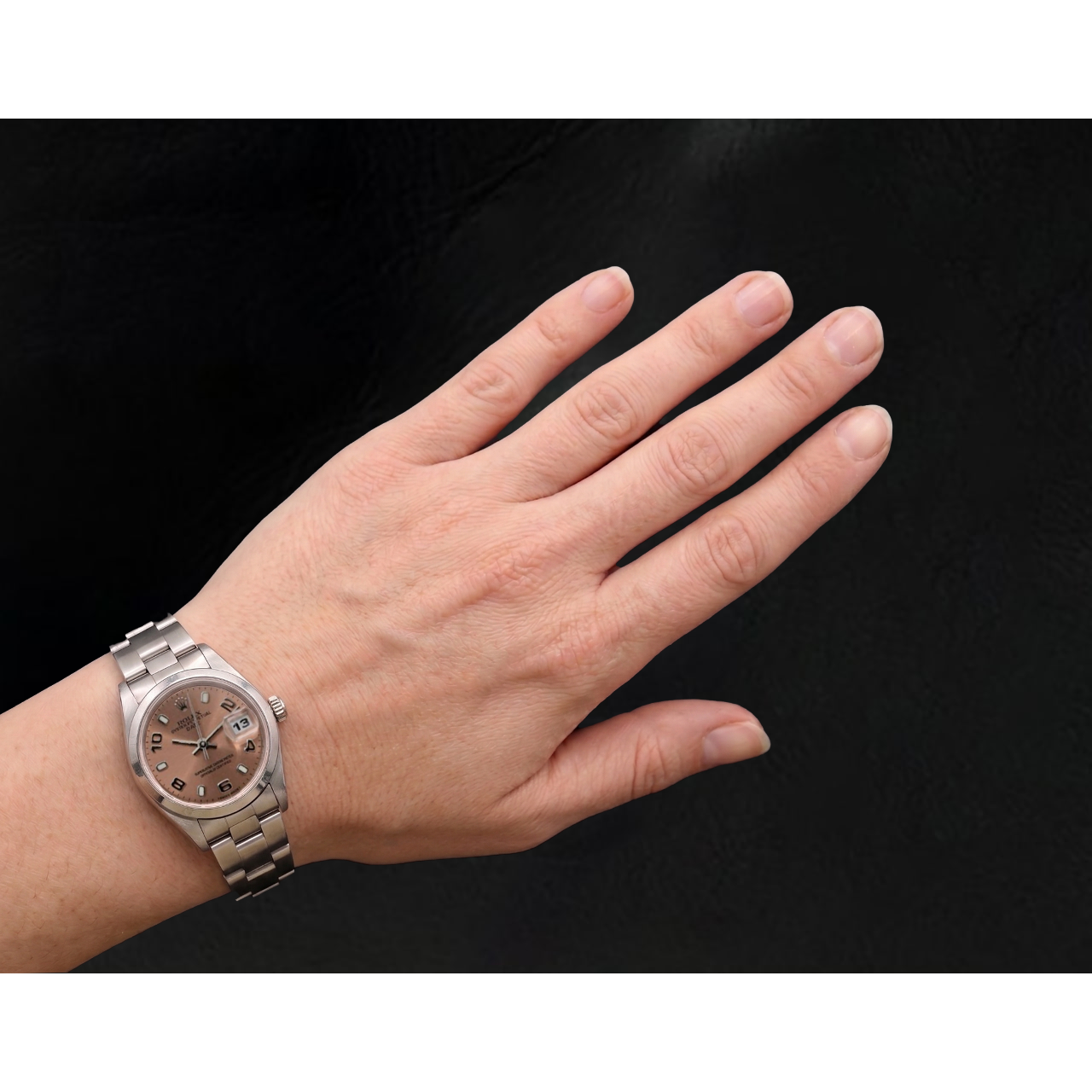 Rolex Oyster Perpetual Damenuhr 26 mm Jahr 2002 Rosa Arabisches Zifferblatt