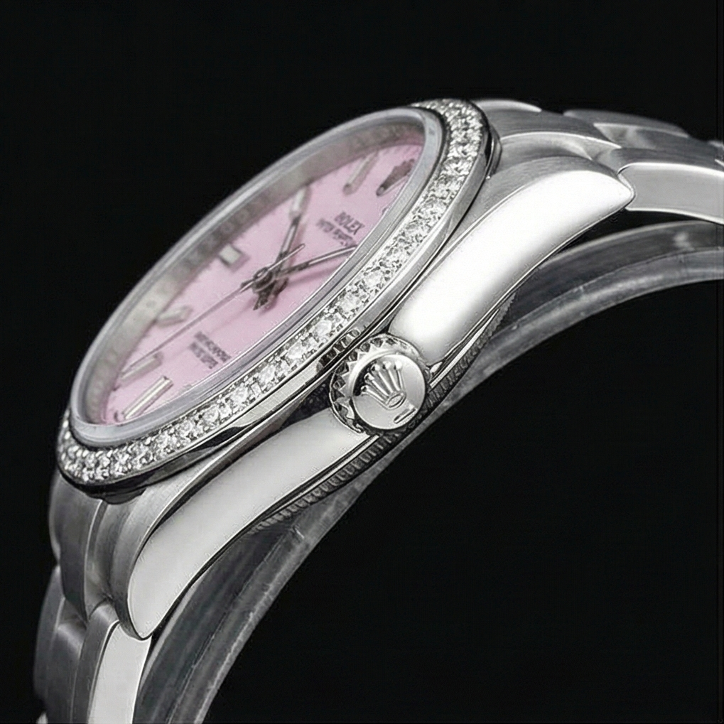 Rolex Oyster Perpetual Vereist Lünette Damenuhr aus Edelstahl