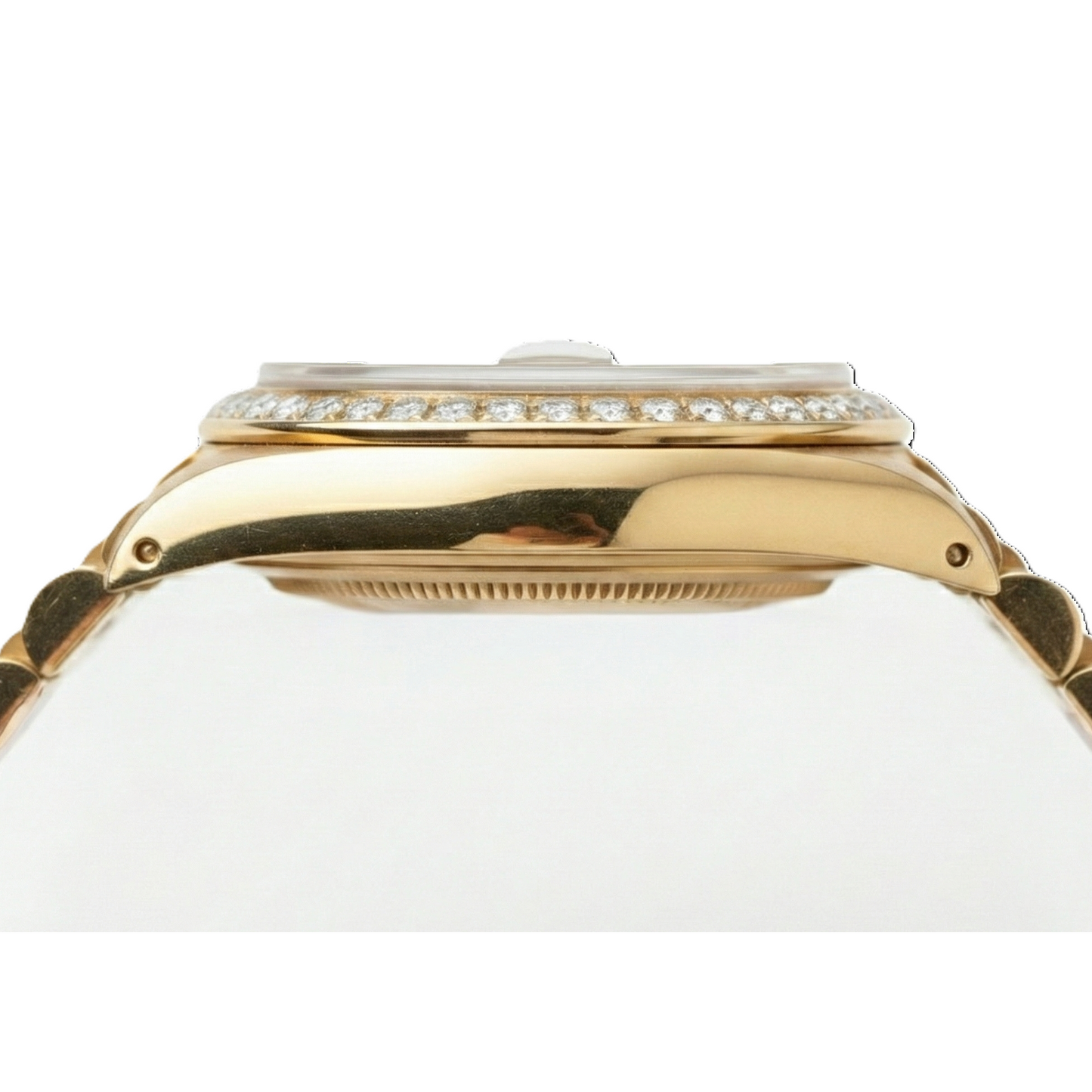 Rolex Präsidentenstil Perlmutt-Diamant-Zifferblattuhr mit goldener Lünette