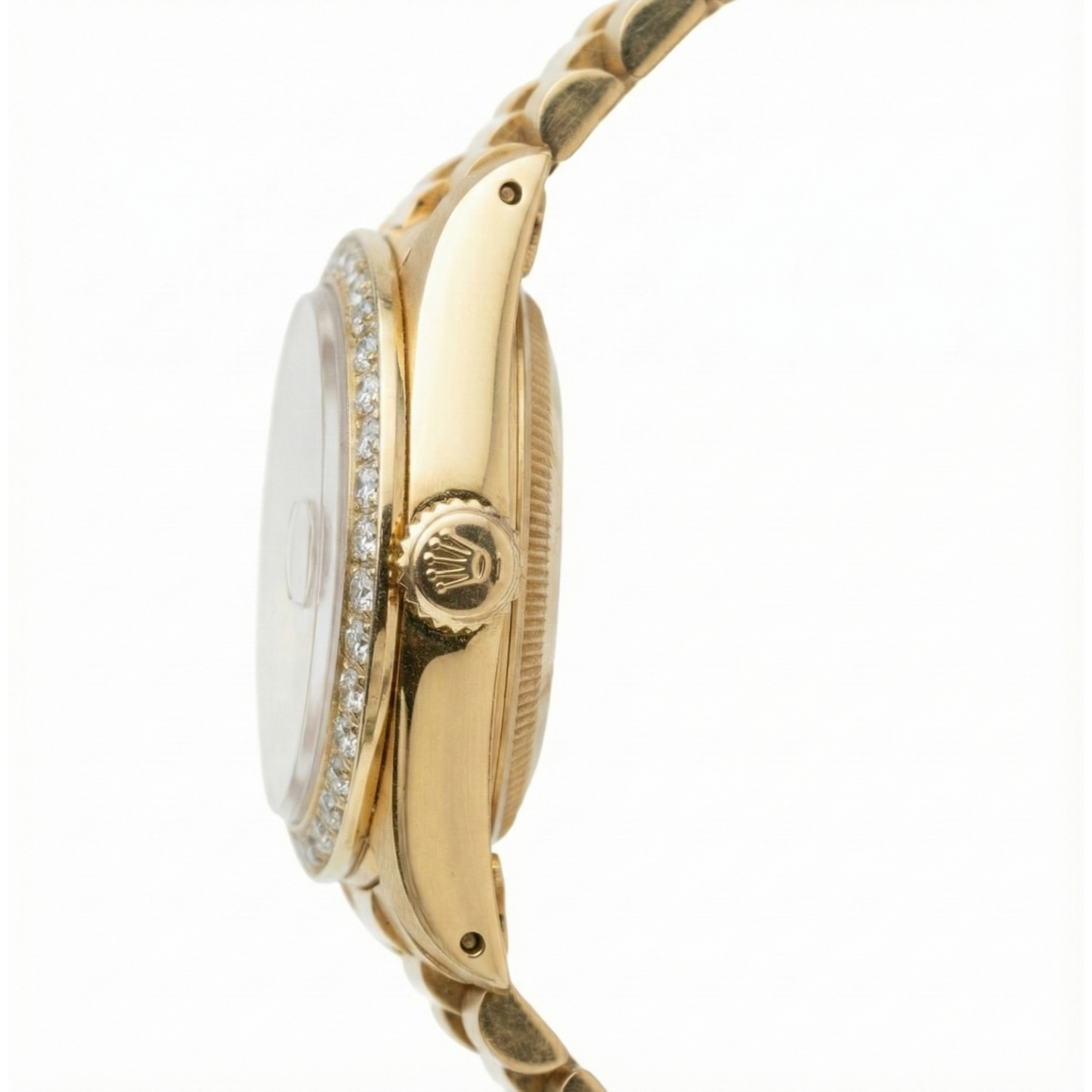 Rolex Präsidentenstil Perlmutt-Diamant-Zifferblattuhr mit goldener Lünette