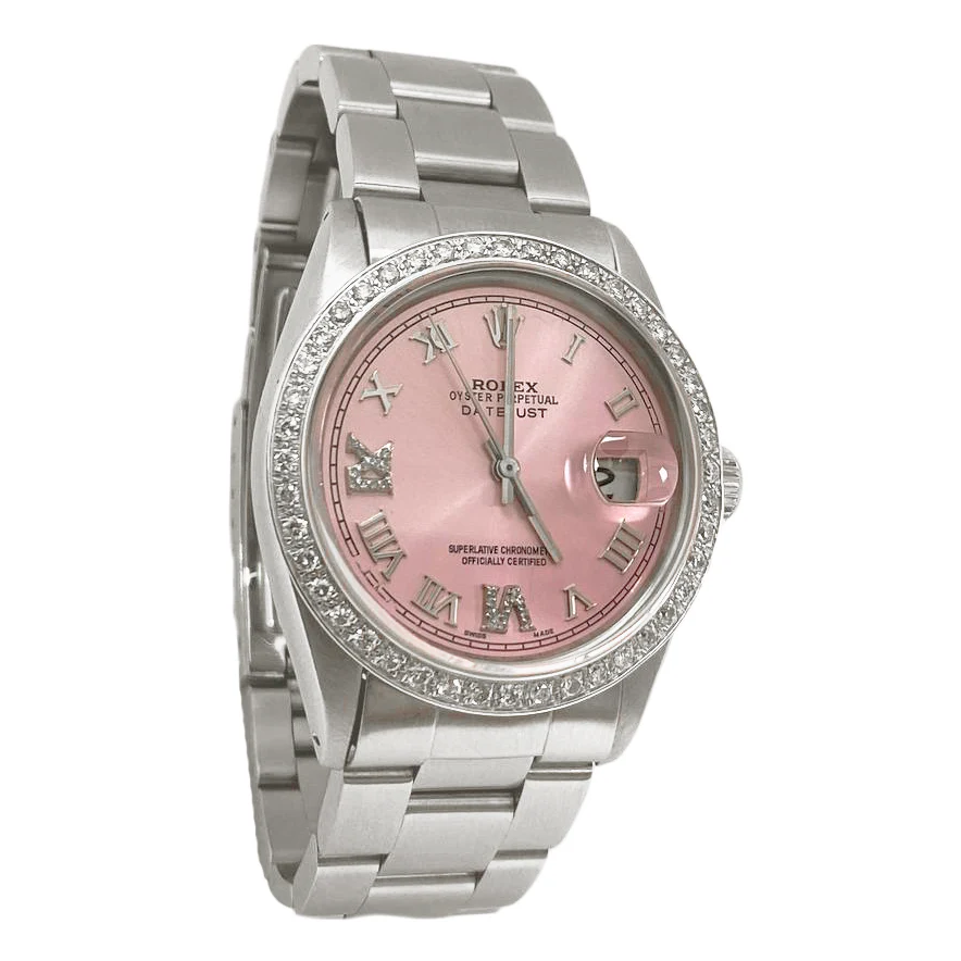 rosa römischem Zifferblatt Rolex