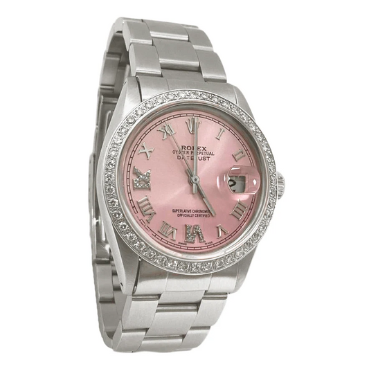 rosa römischem Zifferblatt Rolex