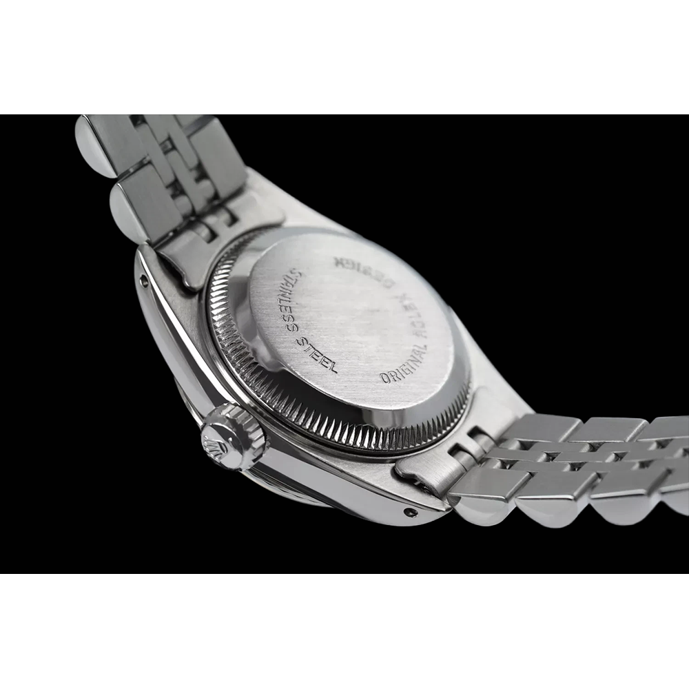 Rolex Schwarzes Doppel Edelstahl Jubilee Armband Dame Datejust Uhr