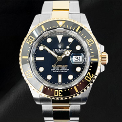 Rolex Sea-Dweller 126603 43 mm Bicolor-Uhr mit schwarzem Zifferblatt
