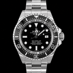 Rolex Sea-Dweller Deepsea 44 mm 116660 Uhr aus Edelstahl mit schwarzem Zifferblatt