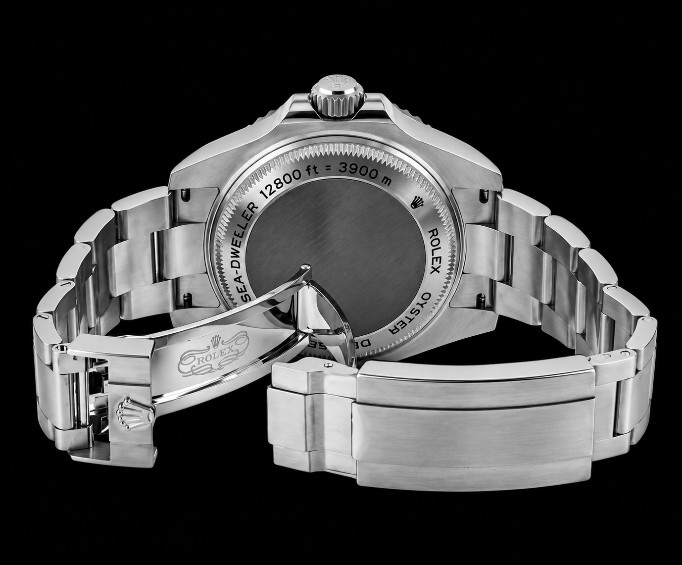 Rolex Sea-Dweller Deepsea 44 mm 116660 Uhr aus Edelstahl mit schwarzem Zifferblatt