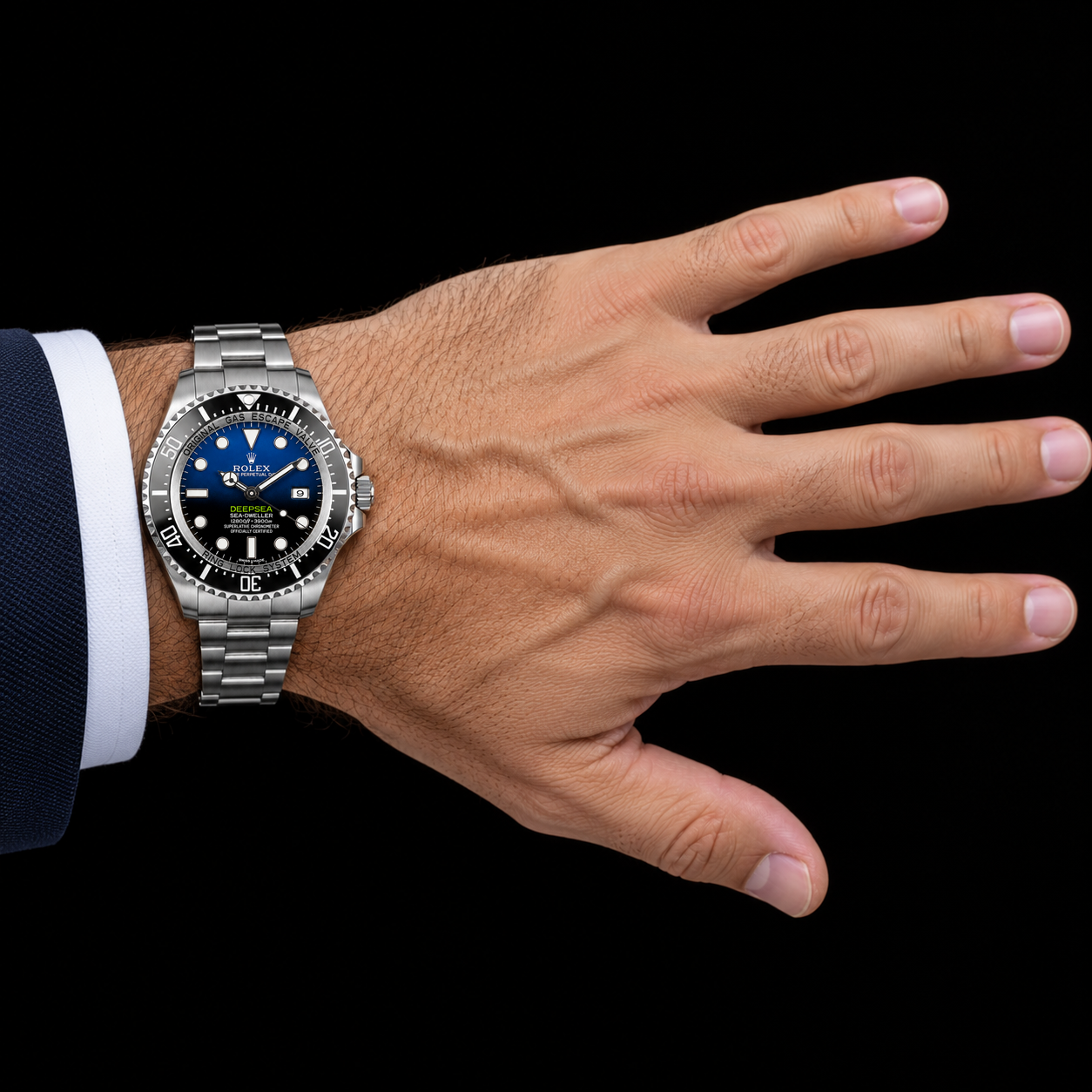 Rolex Sea-Dweller Deepsea 44 mm 116660 James Cameron Uhr, blaues Zifferblatt mit Farbverlauf, Edelstahl, Oyster-Armband