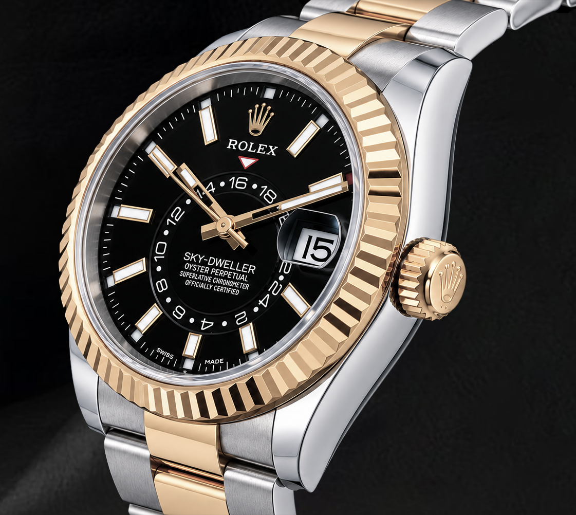 Rolex Sky-Dweller 326933 Schwarzes Zifferblatt 42 mm Bicolor Uhr