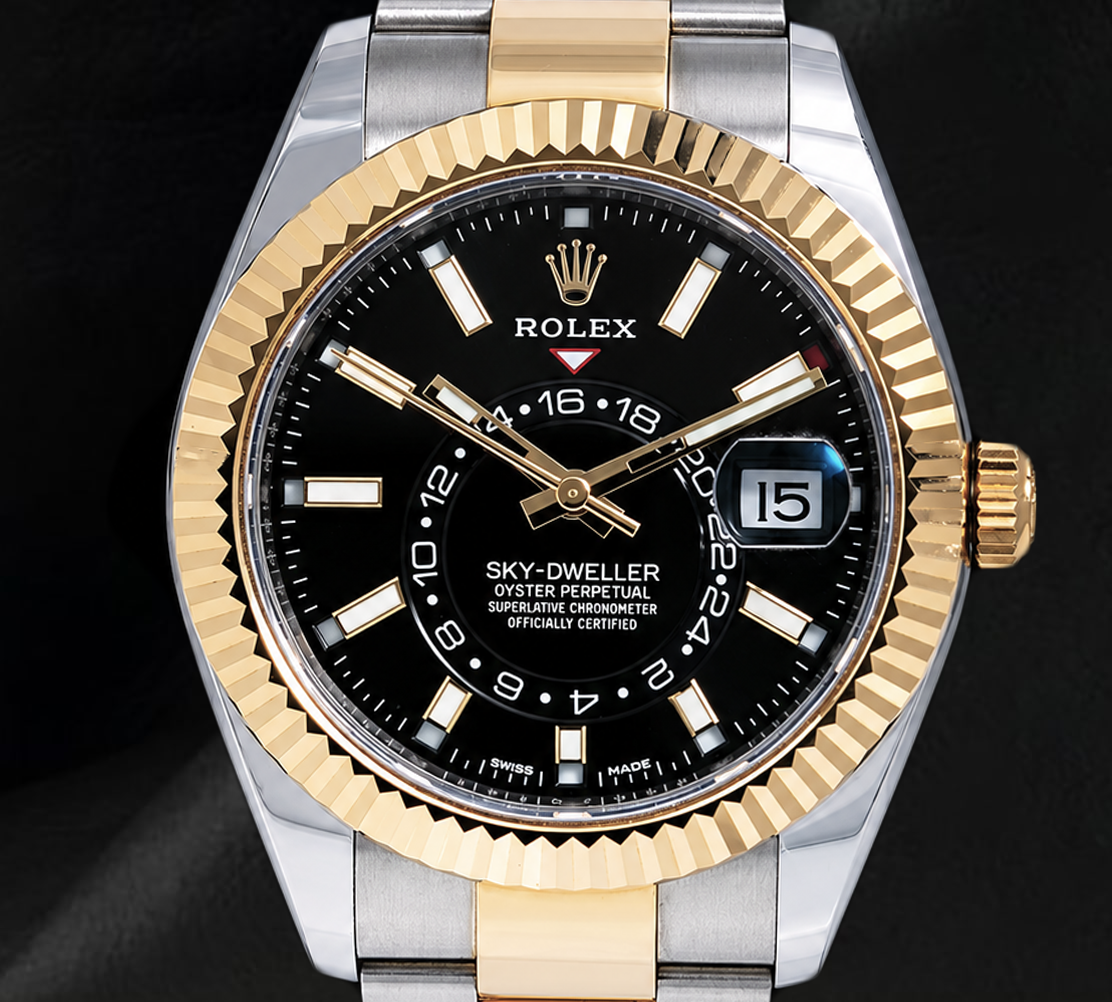 Rolex Sky-Dweller 326933 Schwarzes Zifferblatt 42 mm Bicolor Uhr