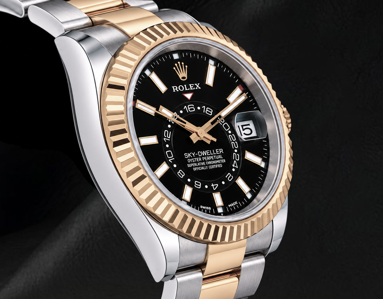 Rolex Sky-Dweller 326933 Schwarzes Zifferblatt 42 mm Bicolor Uhr