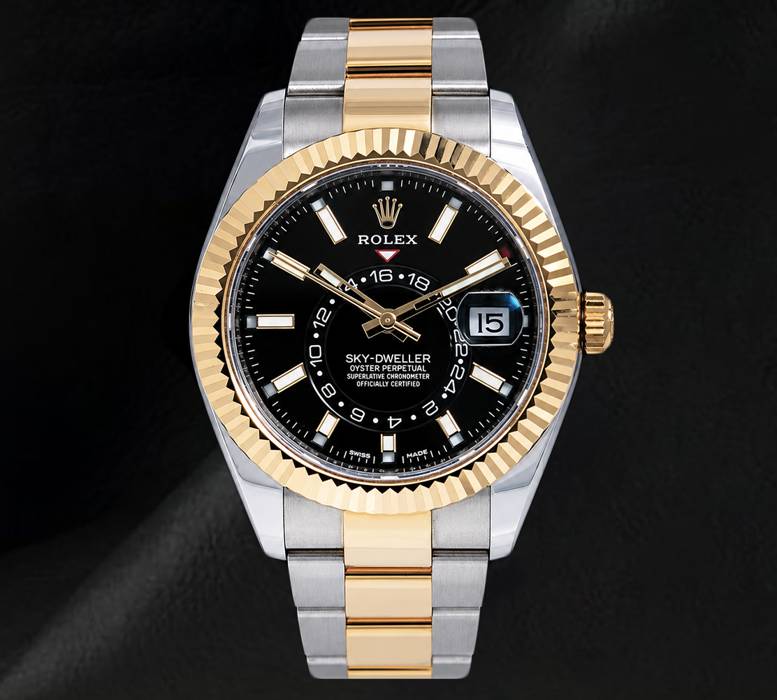 Rolex Sky-Dweller 326933 Schwarzes Zifferblatt 42 mm Bicolor Uhr