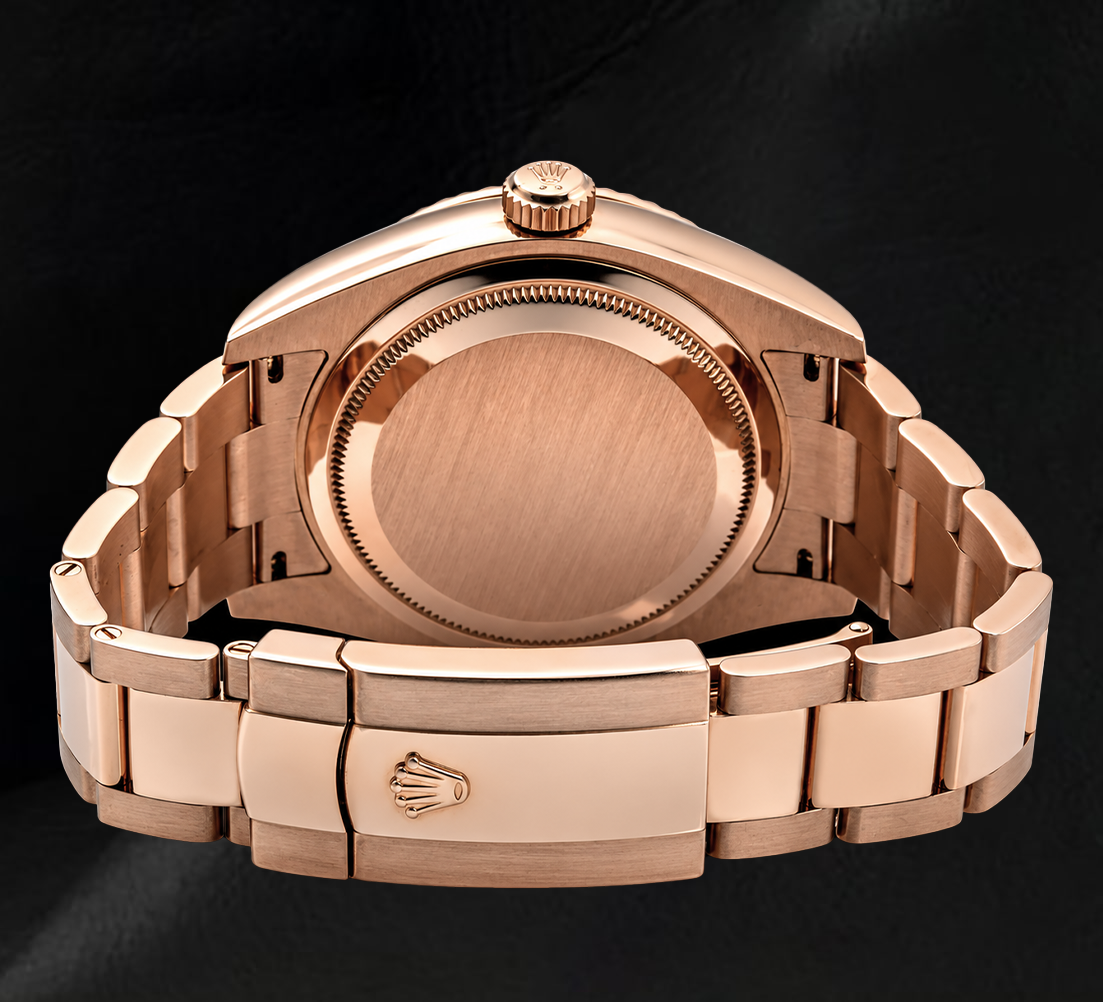 Rolex Sky-Dweller 326935 42 mm Roségold Uhr mit Schokolade-Zifferblatt und arabischen Ziffern