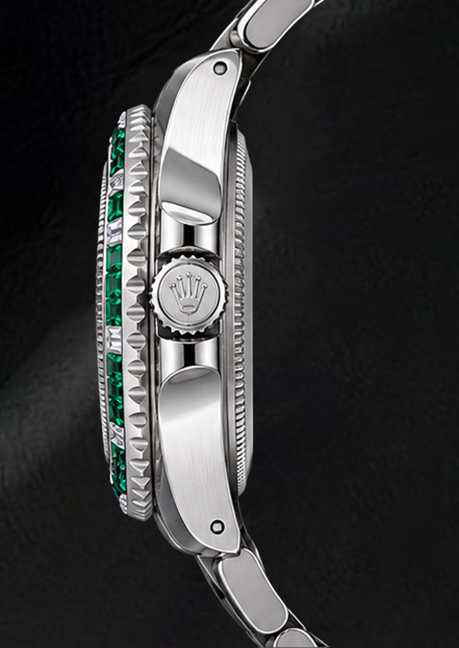 Rolex Submariner 40 mm 16800 Edelstahl-Armbanduhr mit grünem Leuchtzifferblatt