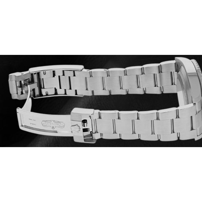 Herrenuhr ohne Datum, schwarzes Zifferblatt Rolex