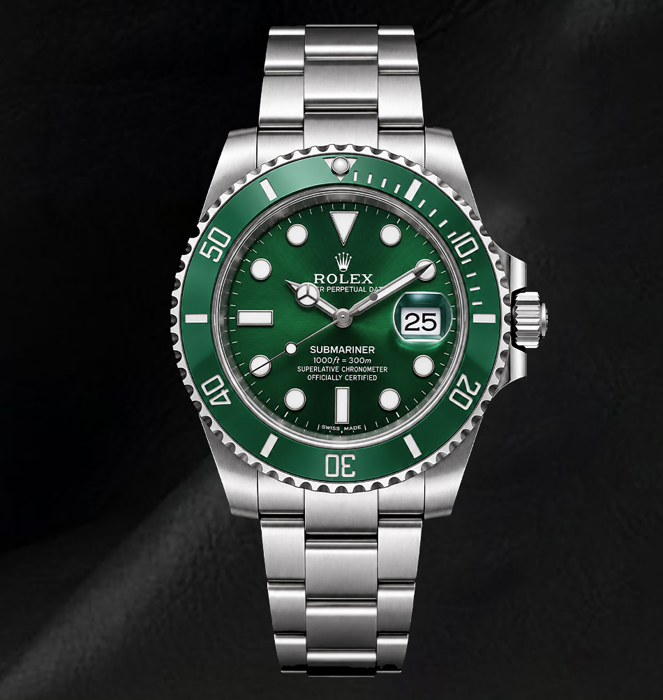 Rolex Submariner Datum 116610LV Grünes Zifferblatt 40 mm Edelstahl Uhr