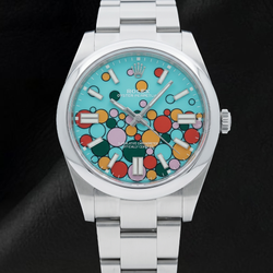 Rolex Türkises Celebration-Zifferblatt 124300 Edelstahl 41 mm Uhr