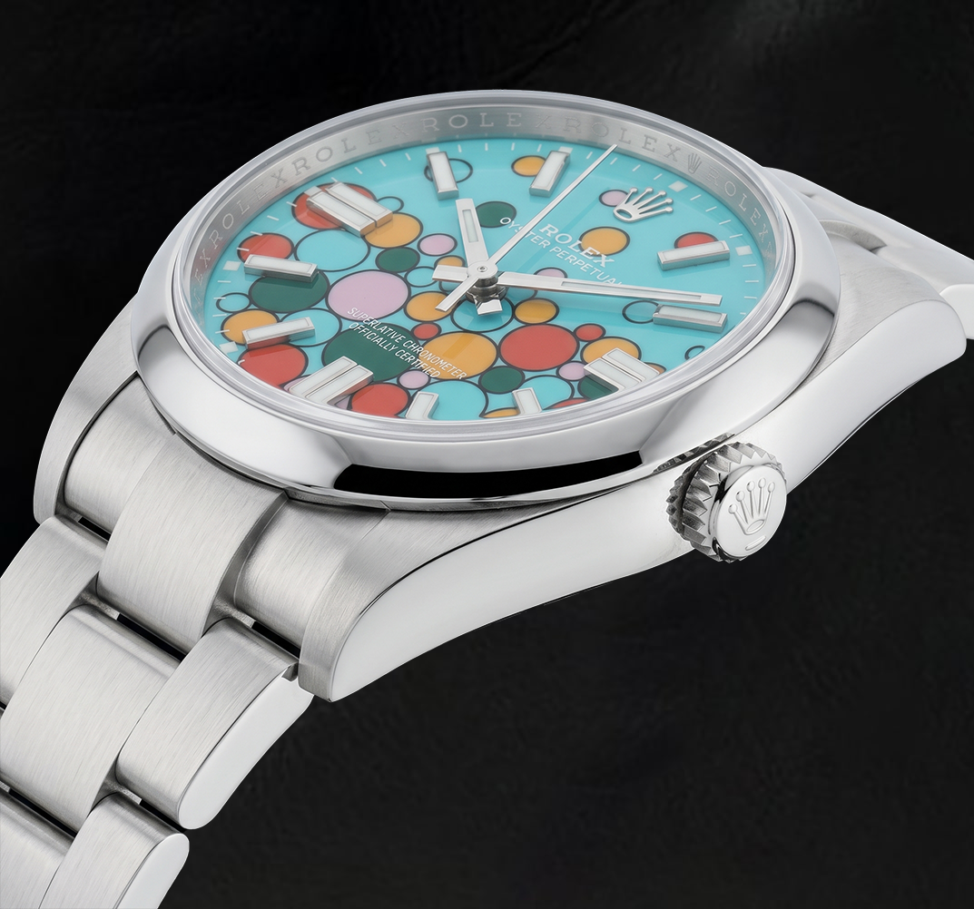 Rolex Türkises Celebration-Zifferblatt 124300 Edelstahl 41 mm Uhr