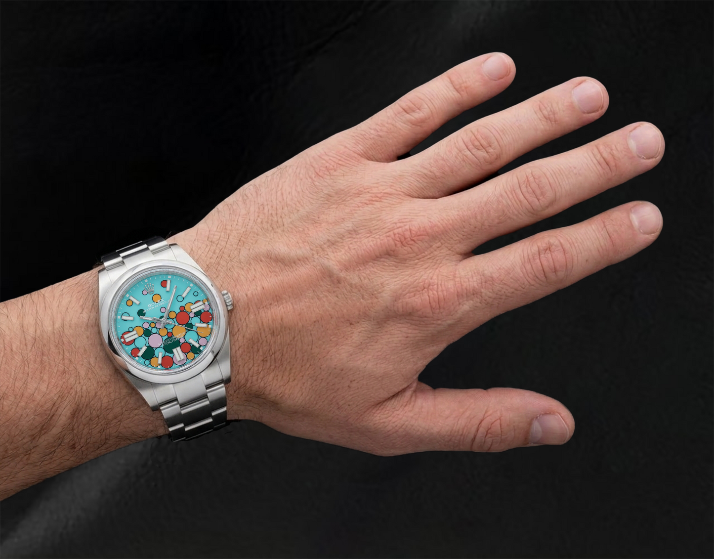 Rolex Türkises Celebration-Zifferblatt 124300 Edelstahl 41 mm Uhr