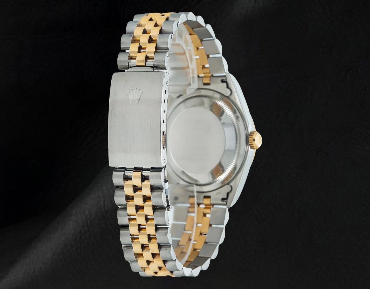 Rolex Datejust 16013 36 mm Bicolor Uhr mit türkisem Diamantzifferblatt und geriffelter Lünette