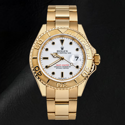 Rolex Yacht-Master 16628 40 mm Gelbgold Uhr mit weißem Zifferblatt
