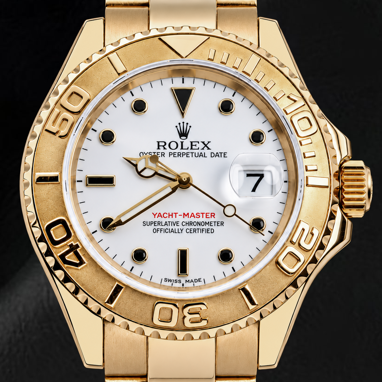 Rolex Yacht-Master 16628 40 mm Gelbgold Uhr mit weißem Zifferblatt