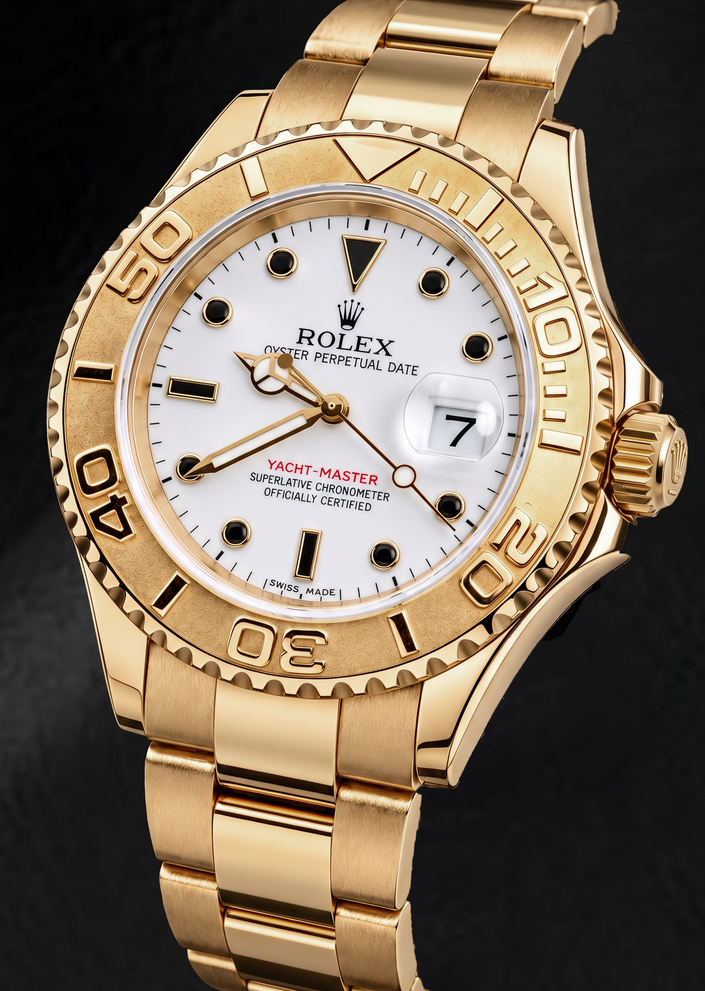 Rolex Yacht-Master 16628 40 mm Gelbgold Uhr mit weißem Zifferblatt