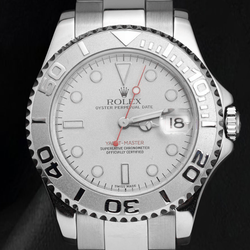 Rolex Yacht-Master 168622 35 mm Platin Weißes Zifferblatt Edelstahl Uhr