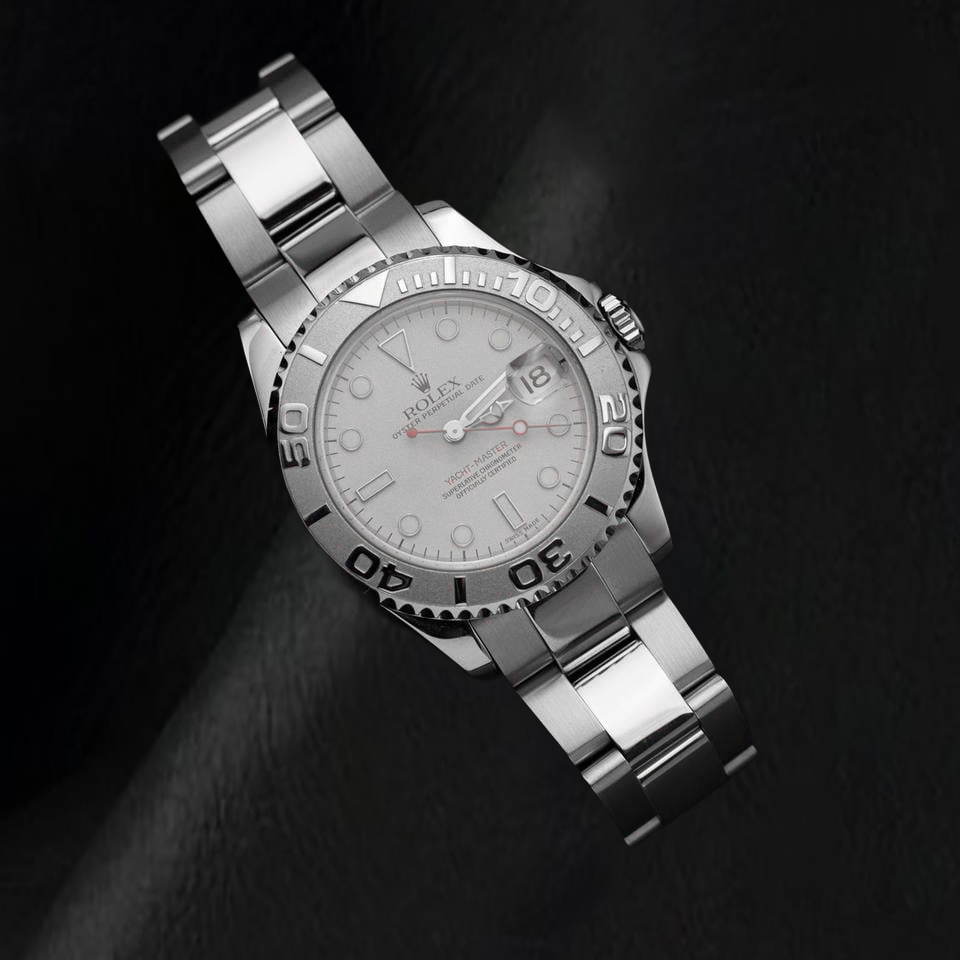 Rolex Yacht-Master 168622 35 mm Platin Weißes Zifferblatt Edelstahl Uhr