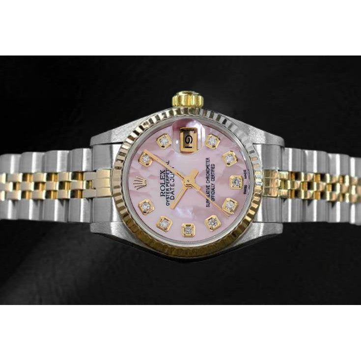 Rolex, rosa Diamant-Zifferblatt, 1994, zweifarbig, 26 mm